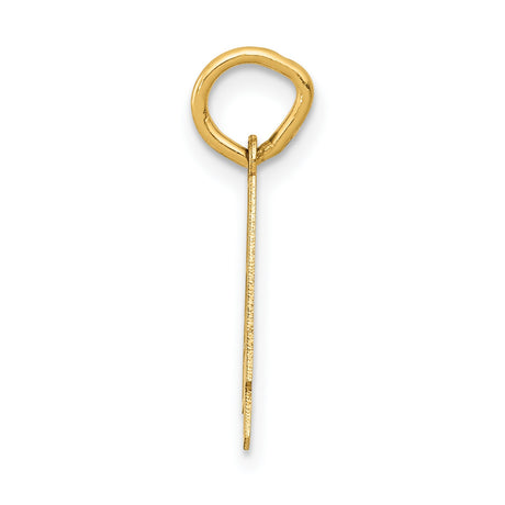 10k Yellow Gold Number 4 Pendant, Polished and Textured Charm, Unisex Numerology Jewelry