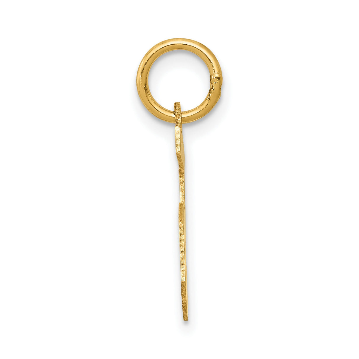 10k Yellow Gold Number 5 Charm Pendant, Bold Textured Design for Men and Women