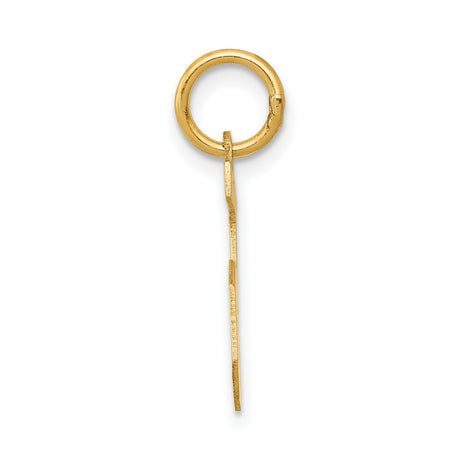 10k Yellow Gold Number 5 Charm Pendant, Bold Textured Design for Men and Women