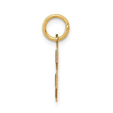 10k Yellow Gold Number 8 Pendant Charm, Block Style Numeral, Unisex Jewelry