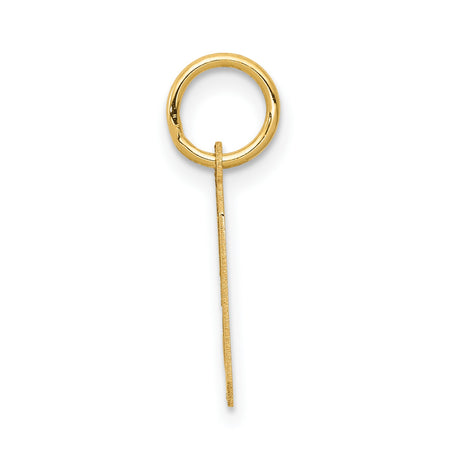 10k Yellow Gold Number 9 Pendant Charm, Bold Block Style, Unisex Sports or Team Jewelry