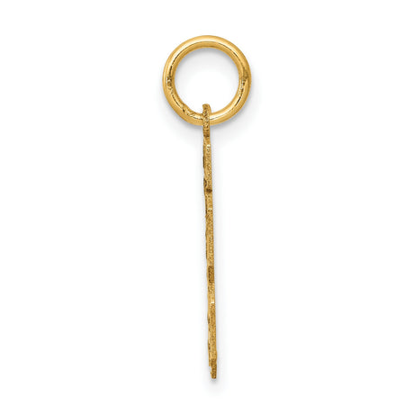 10k Yellow Gold Number 13 Pendant, Bold Block Style Charm, Rebellion and Streetwear Theme