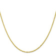 10K Yellow Gold 1.3 mm Rope Chain Necklace, Polished