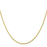 10K Yellow Gold 1.3 mm Rope Chain Necklace, Polished