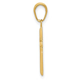 10k Yellow Gold Cross Pendant, Small Minimalist Religious Jewelry for Men and Women
