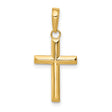 10k Yellow Gold Cross Pendant, Small Minimalist Religious Jewelry for Men and Women