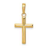 10k Yellow Gold Cross Pendant, Small Minimalist Religious Jewelry for Men and Women