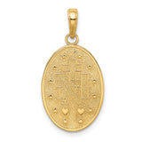 10k Yellow Gold Miraculous Medal Pendant Featuring Virgin Mary and 1830 Inscription