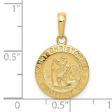 Saint Christopher Medal Charm Pendant in Real 10k Yellow Gold