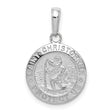 Saint Christopher Medal Charm Pendant in Real 10k White Gold