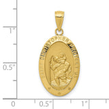 Saint Christopher Medal Charm Pendant in Real 10k Yellow Gold