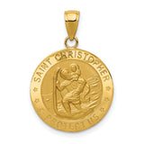 Saint Christopher Medal Charm Pendant in Real 10k Yellow Gold