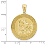 Saint Christopher Medal Charm Pendant in Real 10k Yellow Gold