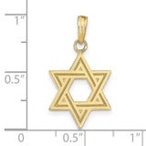 10k Yellow Gold Star of David Pendant, Openwork Design Jewish Symbol for Women or Unisex Wear