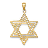 10k Yellow Gold Star of David Pendant with Interlocking Triangle Design