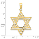10k Yellow Gold Star of David Pendant with Interlocking Triangle Design