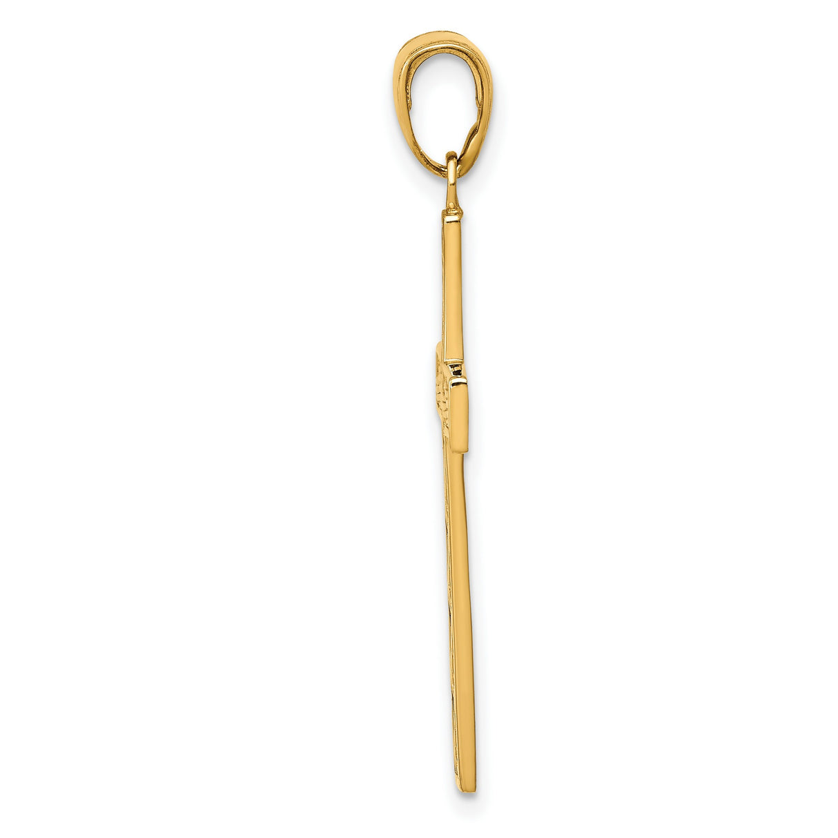 10k Yellow Gold Cross Pendant with Twisted Rope Design and Polished Finish for Men and Women