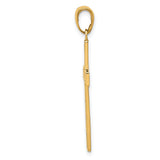 10k Yellow Gold Cross Pendant with Twisted Rope Design and Polished Finish for Men and Women