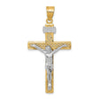 INRI Crucifix Charm Pendant in Real 10k Multi-Tone Gold