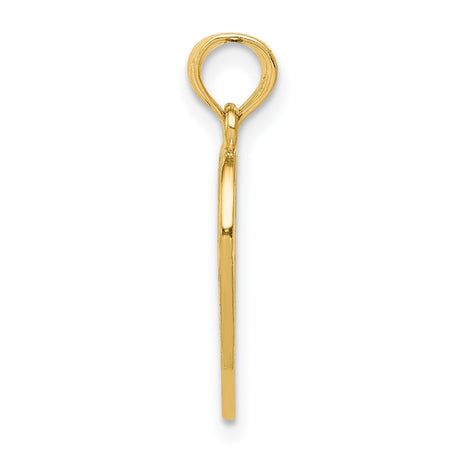 10k Yellow Gold Mother Daughter Pendant with Split Heart and Enamel Rose Accents