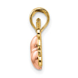 10k Two-Tone Gold Sister Pendant with Interlocking Hearts and Big Sis Lil Sis Engraving