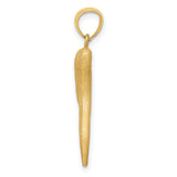 10k Yellow Gold Cornicello Pendant, Italian Horn Amulet for Evil Eye Protection