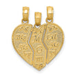 10k Yellow Gold Interlocking Heart Pendant, Breakaway Mom, Big Sis, Lil Sis Charms