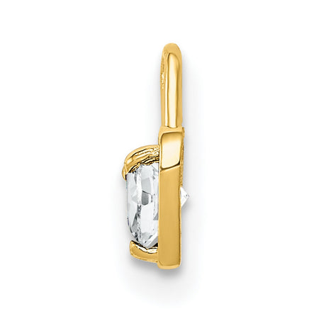 10k Yellow Gold Heart Pendant with Synthetic Birthstone, Dainty Minimalist Jewelry for Women