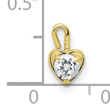 10k Yellow Gold Heart Pendant with Synthetic Birthstone, Dainty Minimalist Jewelry for Women