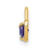 10k Yellow Gold Heart Pendant with Synthetic Purple Birthstone, Romantic Jewelry for Women