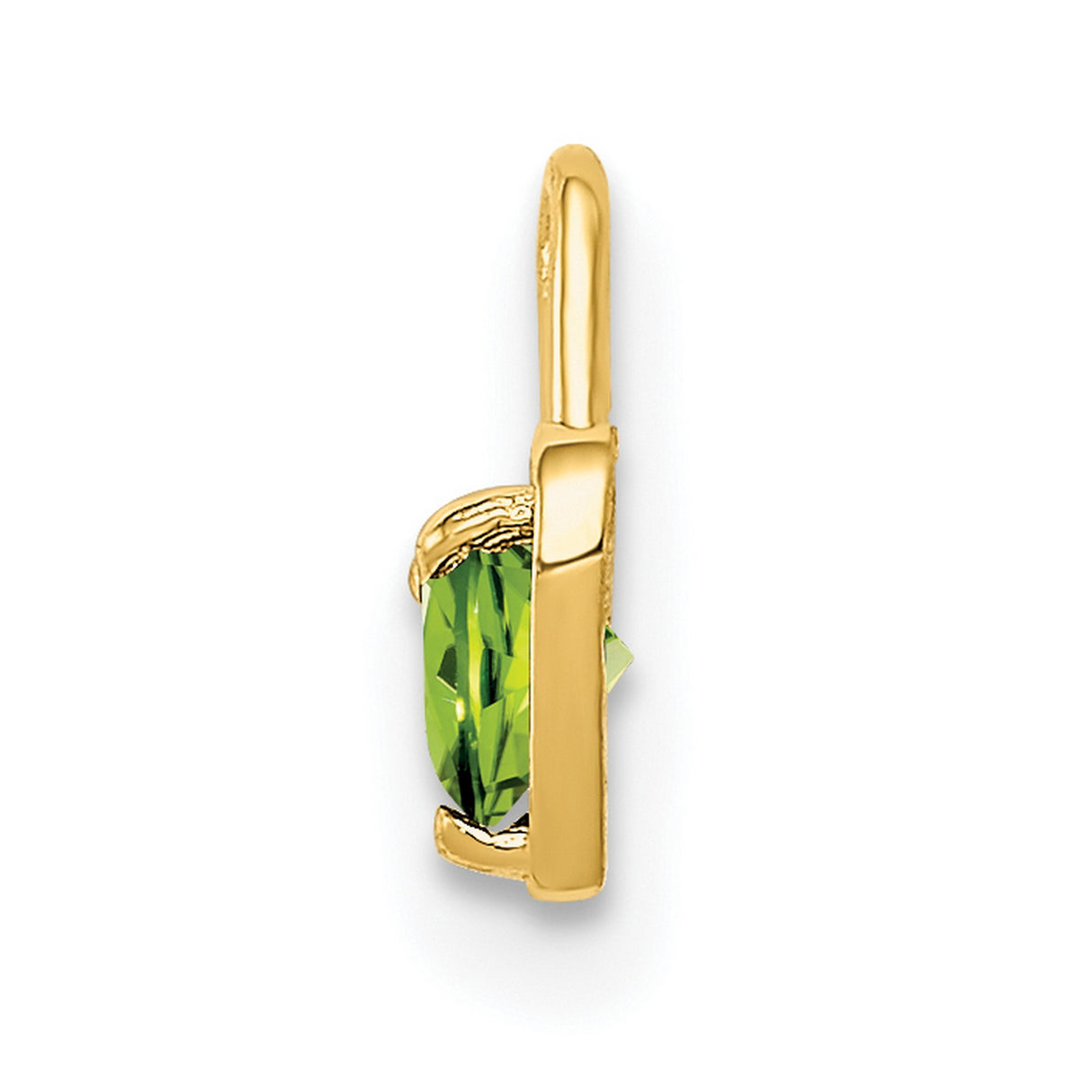 10k Yellow Gold Heart Pendant with Synthetic Peridot, August Birthstone Jewelry for Women