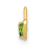 10k Yellow Gold Heart Pendant with Synthetic Peridot, August Birthstone Jewelry for Women