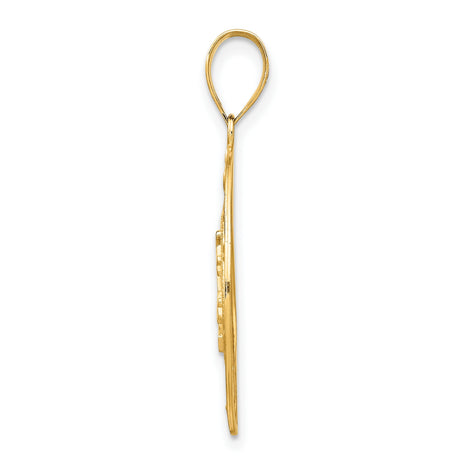 10k Yellow Gold Pendant with Sun Moon Face and Stars, Celestial Mystic Charm