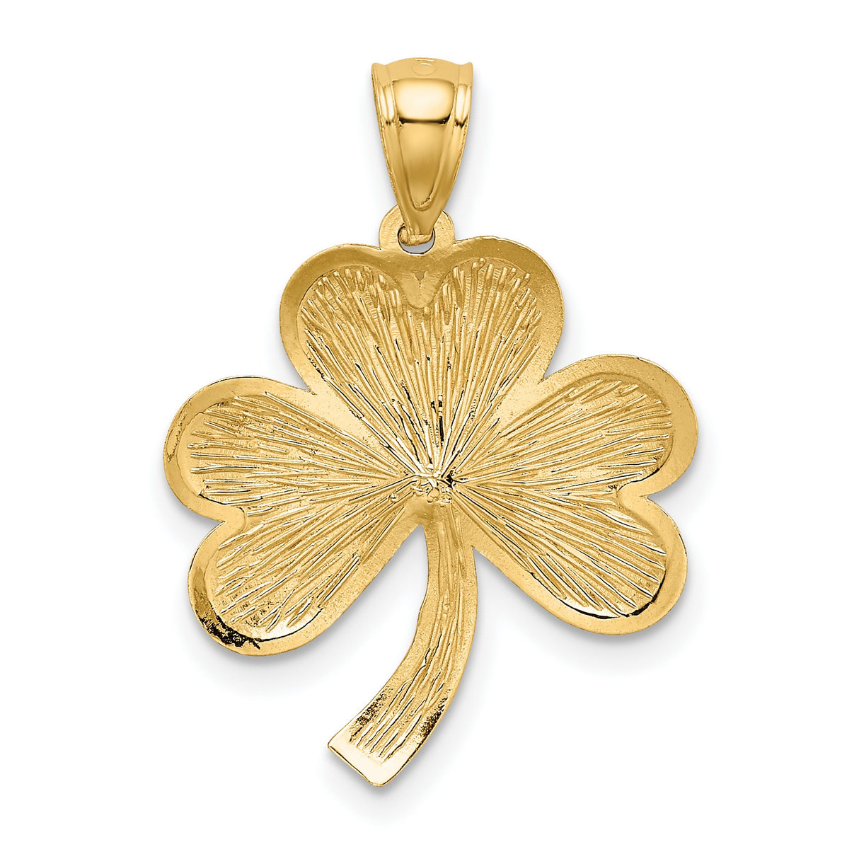Shamrock Charm Pendant in Real 10k Yellow Gold
