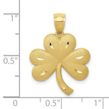 Shamrock Charm Pendant in Real 10k Yellow Gold