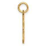 10k Yellow Gold Number 5 Pendant with Textured and Polished Finish