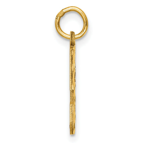10k Yellow Gold Number 5 Pendant with Textured and Polished Finish