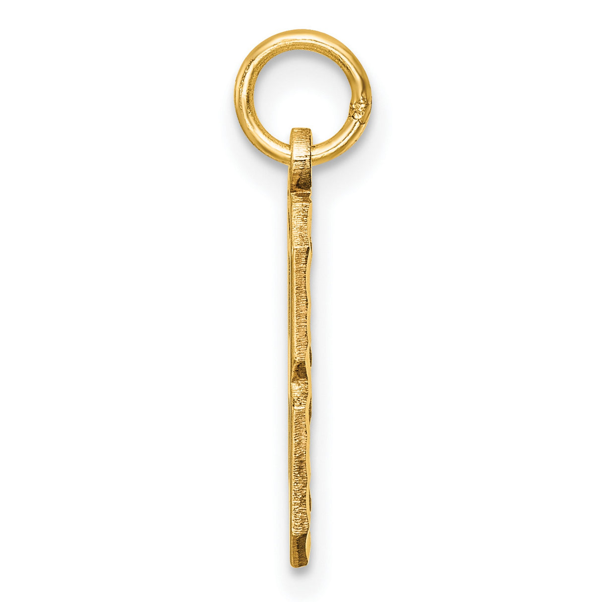 10k Yellow Gold Number 8 Pendant with Polished and Textured Finish, Unisex Charm