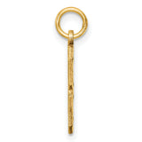 10k Yellow Gold Number 8 Pendant with Polished and Textured Finish, Unisex Charm