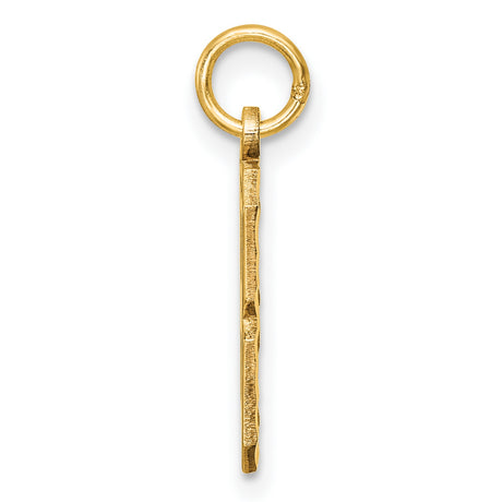 10k Yellow Gold Number 8 Pendant with Polished and Textured Finish, Unisex Charm