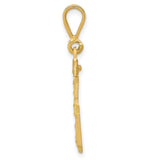 Casted Medium Diamond-cut Number 36 Charm Pendant in Real 10k Yellow Gold