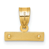 10k Yellow Gold Bar Pendant Charm, Textured and Polished Minimalist Design, Unisex