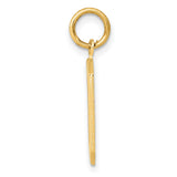 10k Yellow Gold Number 0 Pendant Charm, Polished Open Block Design, Unisex Minimalist Style