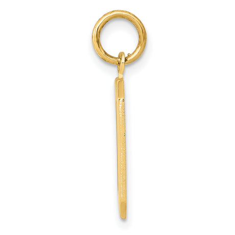10k Yellow Gold Number 0 Pendant Charm, Polished Open Block Design, Unisex Minimalist Style