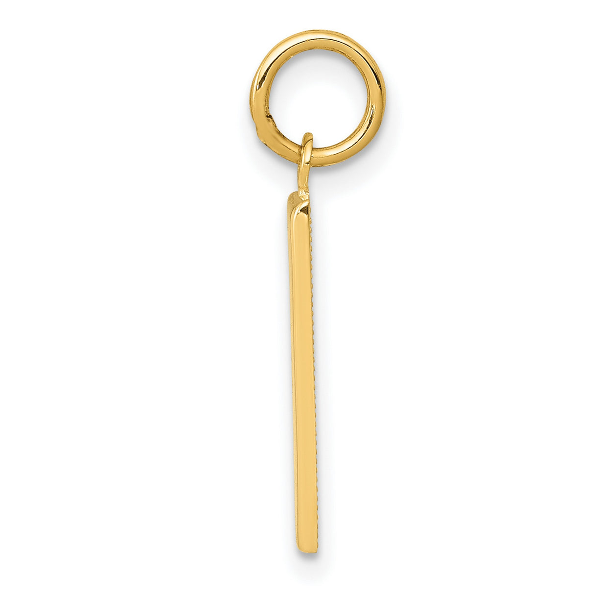 10k Yellow Gold Number One Pendant Charm, Polished Numeric Symbol, Unisex Sports and Achievement Jewelry