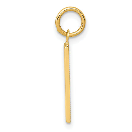 10k Yellow Gold Number One Pendant Charm, Polished Numeric Symbol, Unisex Sports and Achievement Jewelry