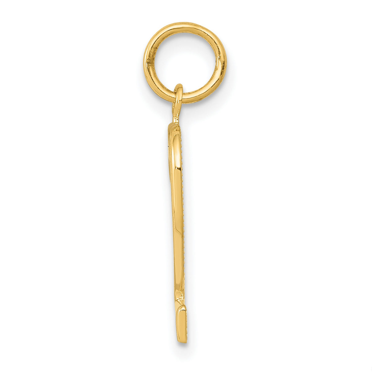 10k Yellow Gold Number 2 Pendant Charm, Polished Numerical Jewelry for Men or Women