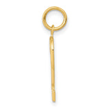 10k Yellow Gold Number 2 Pendant Charm, Polished Numerical Jewelry for Men or Women