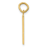10k Yellow Gold Number 4 Pendant Charm, Polished Digit Pendant, Unisex Numeral Jewelry