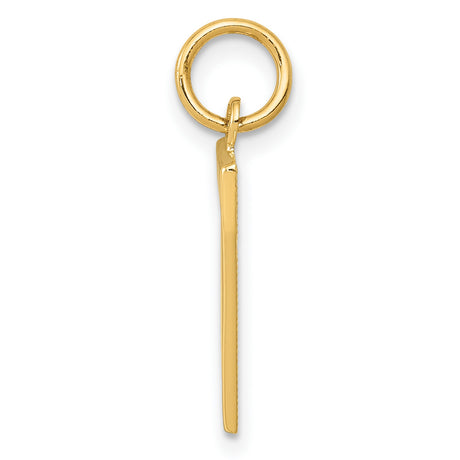 10k Yellow Gold Number 7 Pendant, Bold Numeral Charm, Lucky Number Symbol, Unisex Jewelry